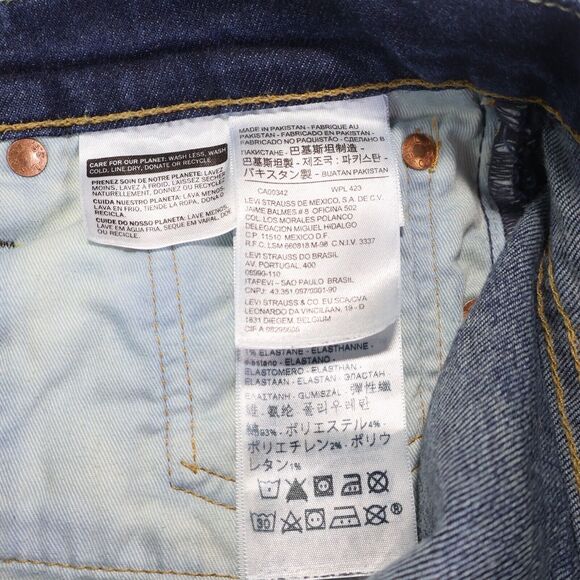 Levis 511 Jeans Mens 29x30 (Fits 28x29) Blue Stretch Denim Slim Straight - Picture 8 of 9